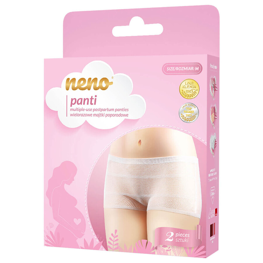 Neno Panties, braguitas posparto reutilizables, talla M, 2 piezas