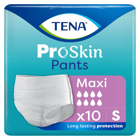 Tena Pants ProSkin, calzoncillos absorbentes, talla S, 65-85 cm, Maxi, 10 unidades