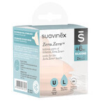 Suavinex Zero Zero, tetina de silicona para biberón, anticólico, flujo rápido, talla L, a partir de 6 meses, 2 unidades