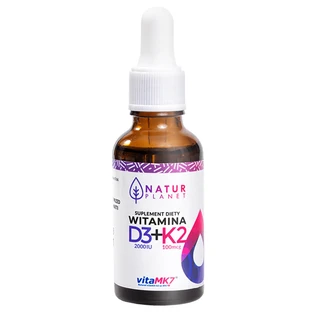 Natur Planet Vitamina D3+K2 Forte gotas, 30 ml