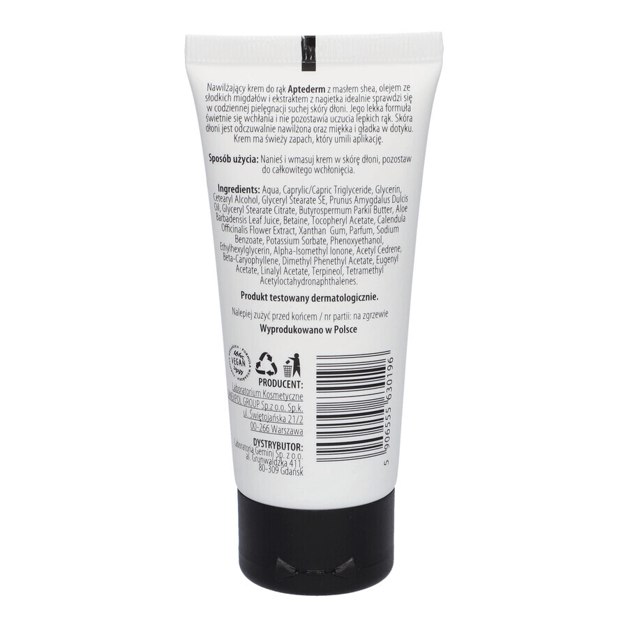 Aptederm crema de manos hidratante 50 ml