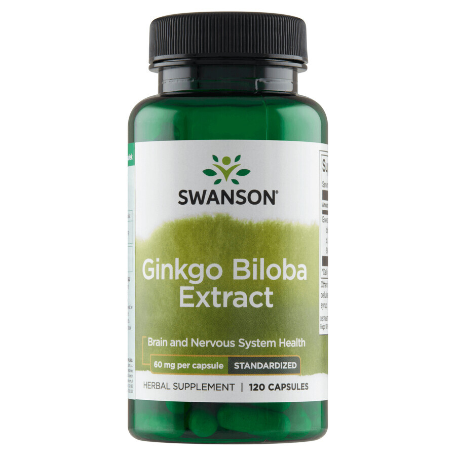 Swanson Ginkgo Biloba Extrakt, Ginkgo Biloba, 120 Kapseln