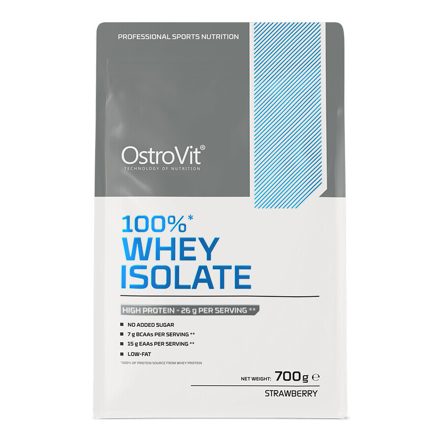 OstroVit 100% Isolat de lactosérum, goût fraise, 700 g