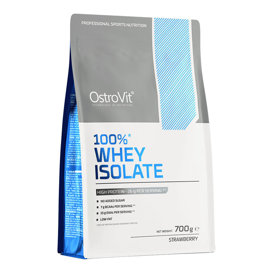 OstroVit 100% Isolat de lactosérum, goût fraise, 700 g