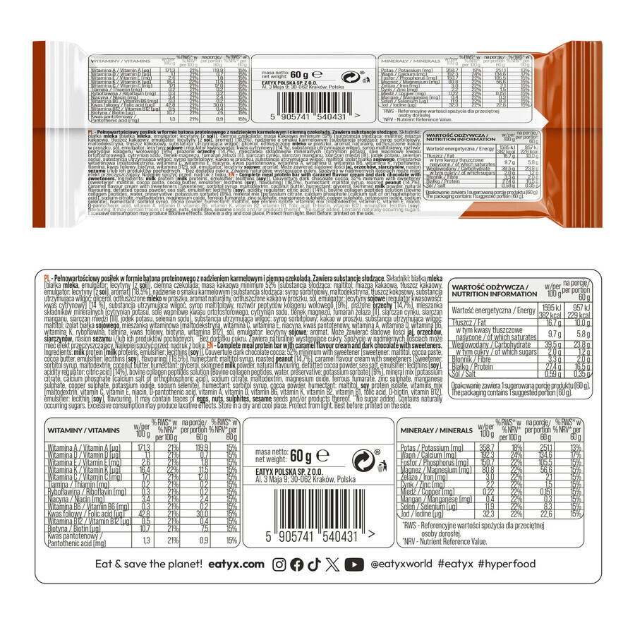 OSHEE Eatyx, table stick, caramel, 60 g