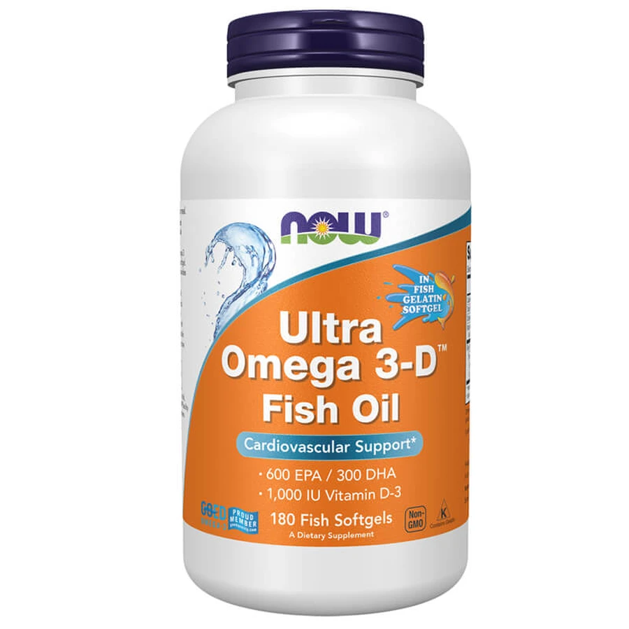 Now Foods Ultra Omega 3-D, 180 cápsulas blandas