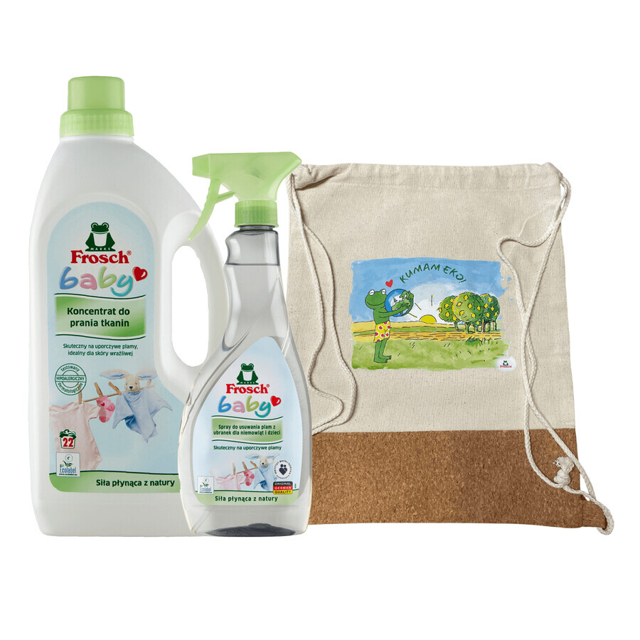 Set Frosch Baby, concentrato per bucato 1500 ml + spray antimacchia 500 ml + zaino in omaggio