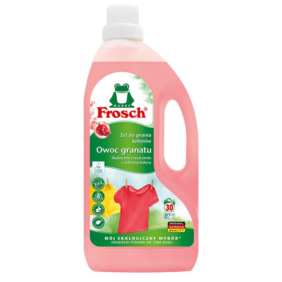 Frosch set, fabric softening gel, pomegranate, 1.5 l + fabric softening concentrate, pomegranate, 750 ml + waste separation bags, 3 free of charge