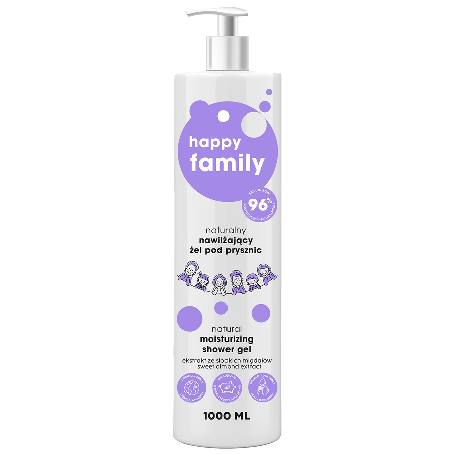 Happy Family, natural moisturizing shower gel, 1000 ml