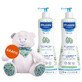 Mustela Bebe Enfant, gel de ba&#241;o suave, desde el nacimiento, 2 x 750 ml + envoltorio de peluche de regalo