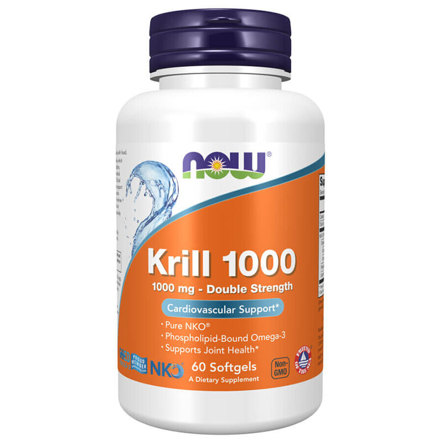 Now Foods Krill Oil, aceite de krill 1000 mg, 60 cápsulas