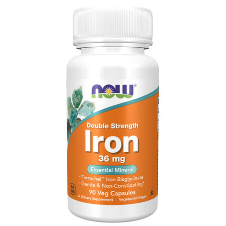 Now Foods Iron, hierro 36 mg, 90 cápsulas