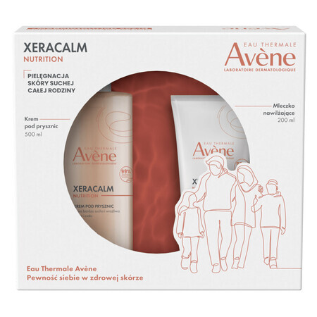 Avene Xeracalm Xeracalm Nutrition Set de cuidado hidratante para toda la familia, crema de ducha 500 ml + leche hidratante 200 ml