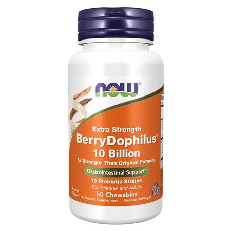 Now Foods Berry Dophilus, 50 comprimidos masticables