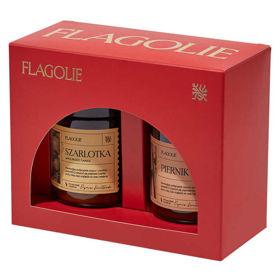 Set de fragancias navideñas Flagolie, velas aromáticas de soja, 2 x 120 g