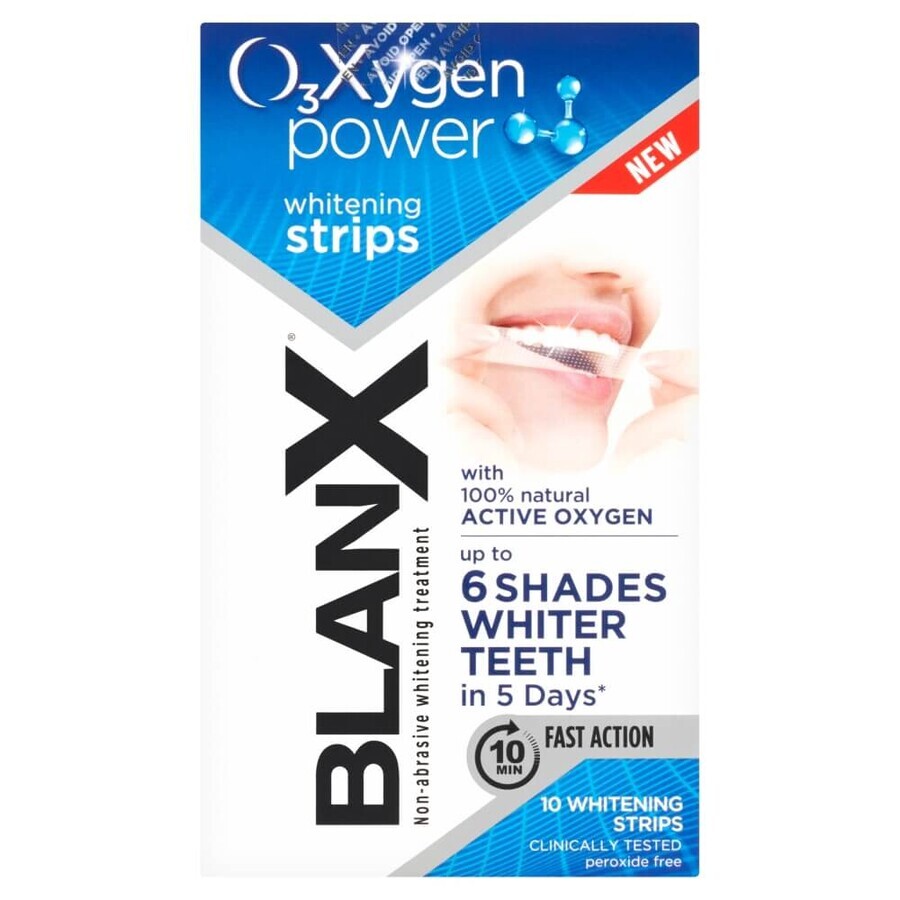 BlanX O3X tiras blanqueadoras con oxígeno activo, 10 unidades