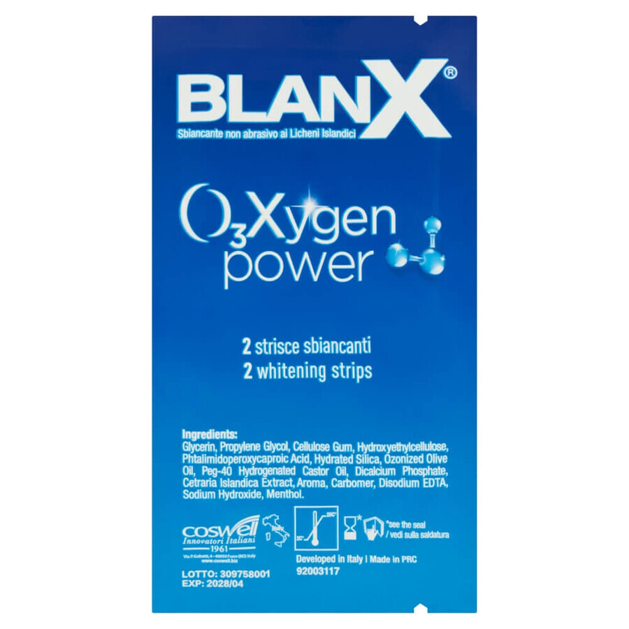 BlanX O3X tiras blanqueadoras con oxígeno activo, 10 unidades