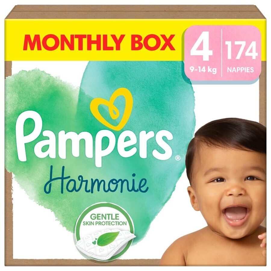 Pampers Harmonie, scutece, mărimea 4, 9-14 kg, 174 bucăți