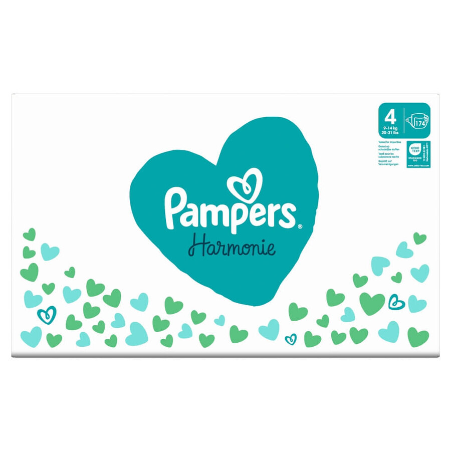 Pampers Harmonie, scutece, mărimea 4, 9-14 kg, 174 bucăți