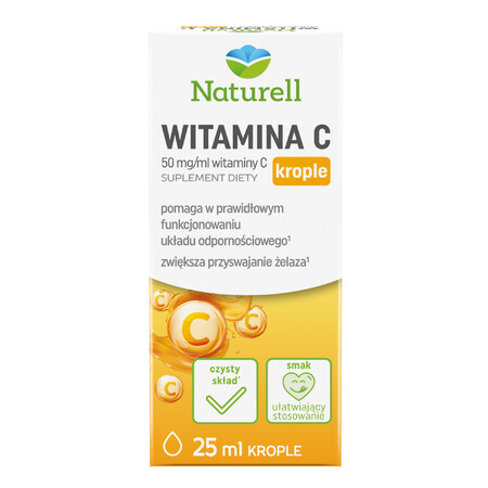 Naturell Vitamina C picături, de la vârsta de 3 ani, 25 ml