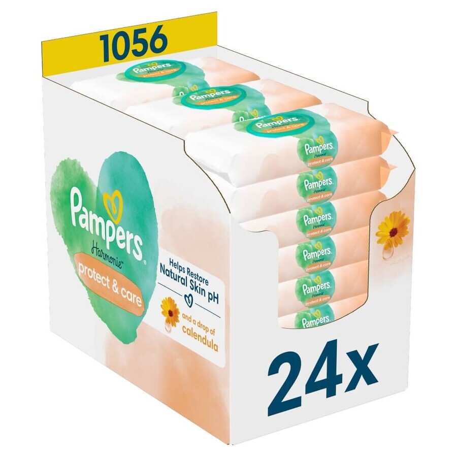 Pampers Harmonie Protect & Care, Feuchttücher, 24 x 44 Stück