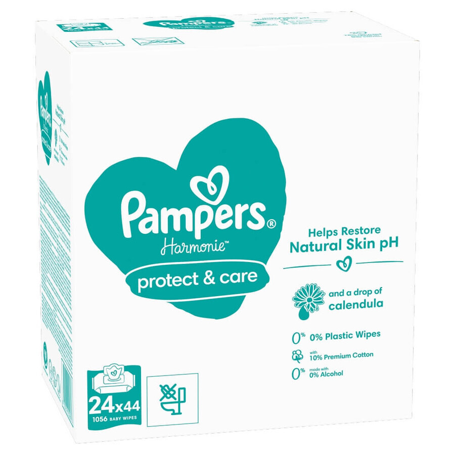 Pampers Harmonie Protect & Care, Feuchttücher, 24 x 44 Stück