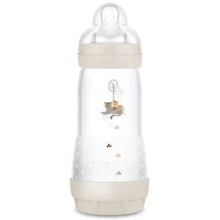 MAM Perfect Start Anti-Colic, butelka antykolkowa, ze smoczkiem silikonowym, Planet Love, unisex, od 4 miesiąca, 320 ml