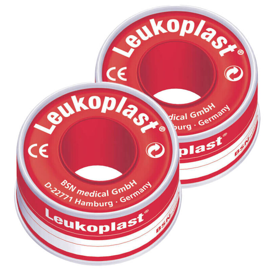 Kit Leukoplast, adhesivo, 2,5cm x 4,6m, 2 piezas