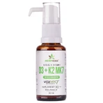 HempKing Vitaminas naturales D3 + K2 MK7 en aceite de cáñamo, gotas, 30 ml
