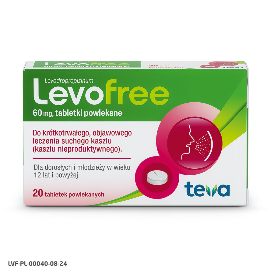 Levofree 60 mg, 20 comprimidos recubiertos con película