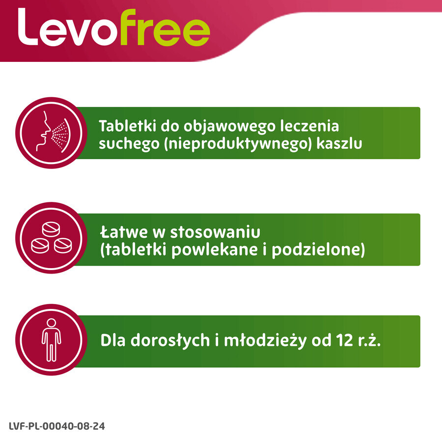 Levofree 60 mg, 20 comprimidos recubiertos con película