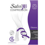 Salvi Compression Diabetic, calze per diabetici, argento, taglia M, nero