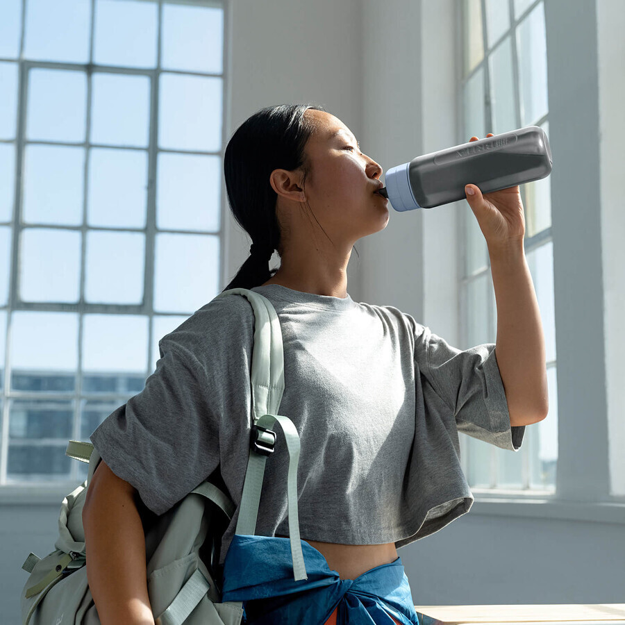 Brita Active, botella con filtro de 0,6 litros, azul + filtro MicroDisc, 2 piezas