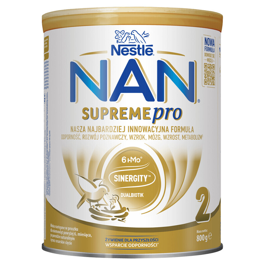 Set Nestle NAN Supremepro 2 HMO, leche de continuación para bebés de más de 6 meses, 4 x 800 g