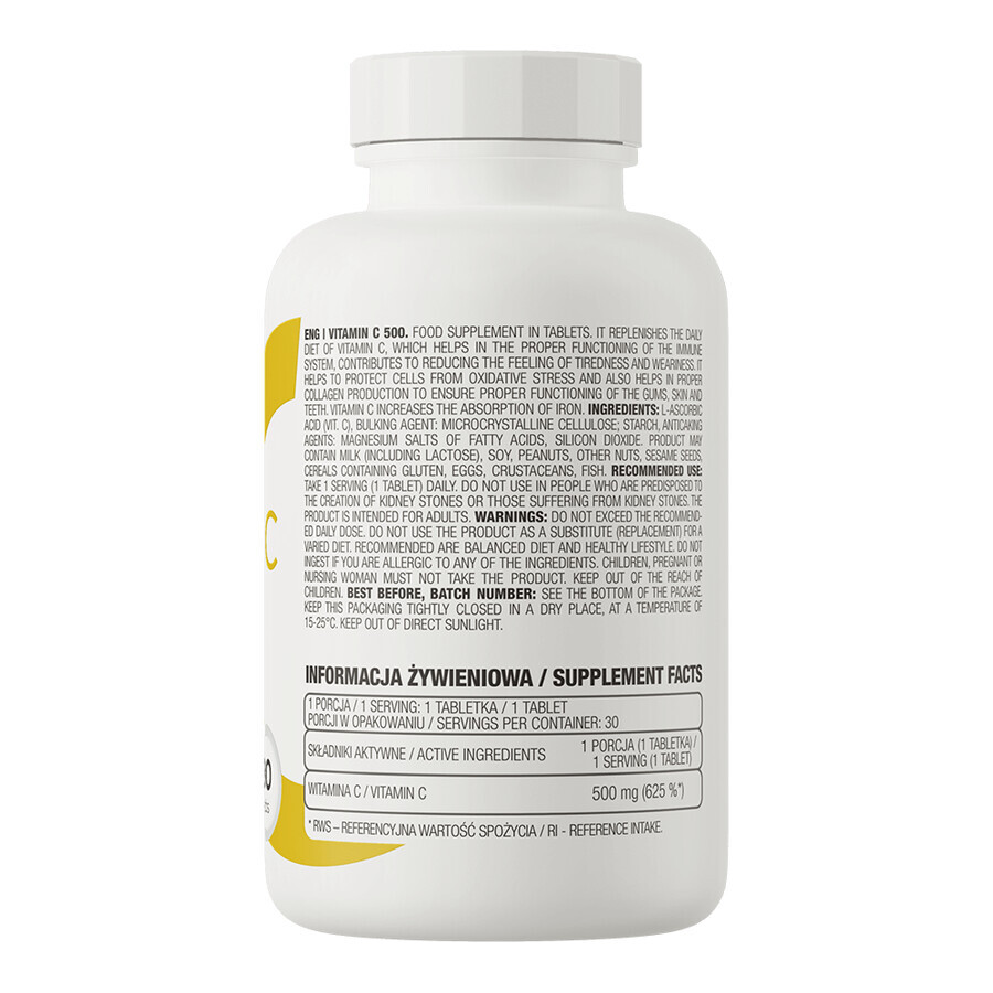 OstroVit Vitamina C 500 mg, 30 comprimidos