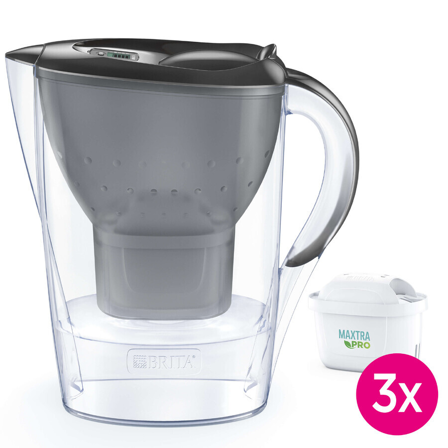 Brita Marella, jarra con filtro 2,4 litros, grafito + filtro Maxtra Pro Pure Performance, 3 piezas