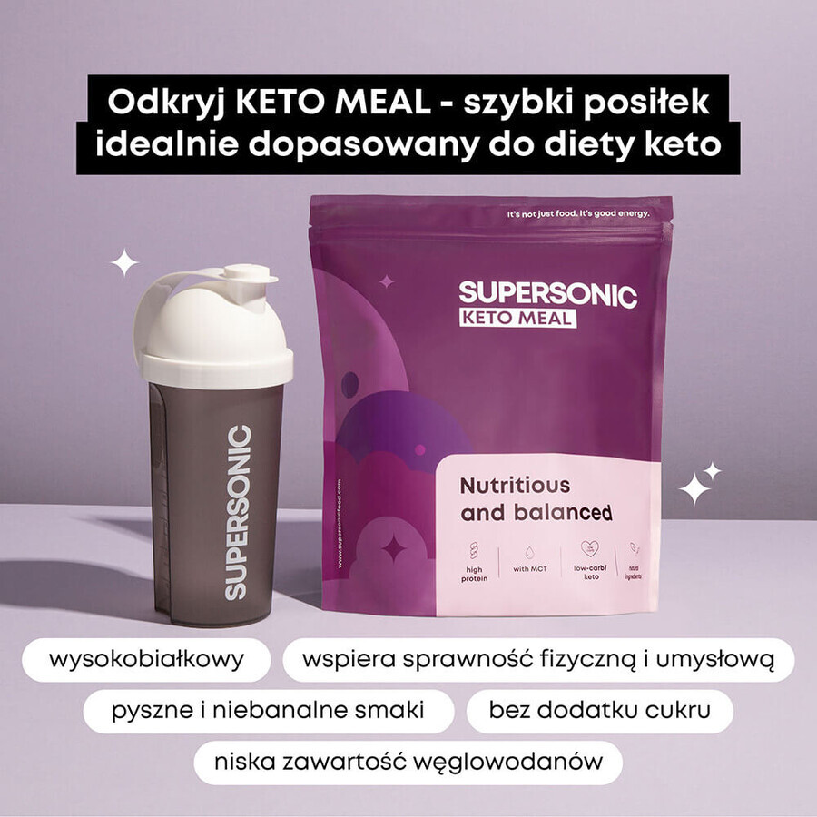 Supersonic Keto Meal, Beeren mit Limettengeschmack, 800 g + Shaker, 700 ml gratis