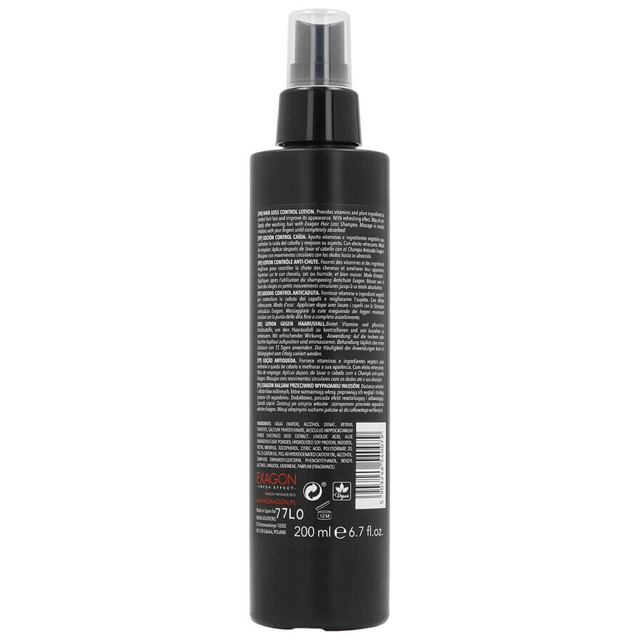 Exagon Fresh Effect, loción fortalecedora contra la caída del cabello, 200 ml