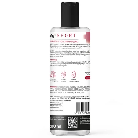Mg12 Sport, gel de duș cu magneziu și bishofit, 200 ml