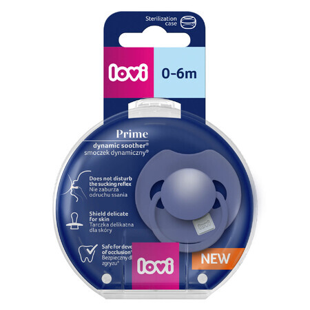 Lovi Prime, pacifier, silicone, dynamic, blue, 34/417, 0-6 months, 1 piece