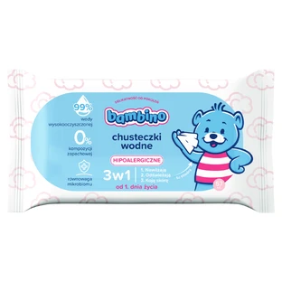 Bambino 3 en 1 lingettes à l'eau, 57 pièces