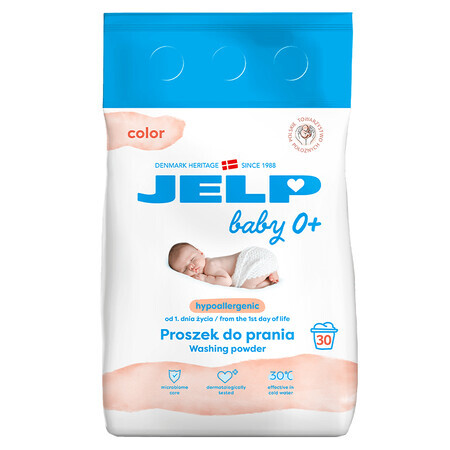 Jelp 0+, detergente hipoalergénico en polvo, color, 2,25 kg