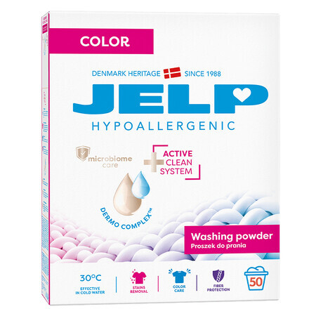 Jelp detergente hipoalergénico en polvo, color, 3 kg