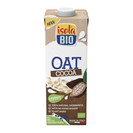 Bio bevanda di avena con cacao, 1 l, Isola Bio