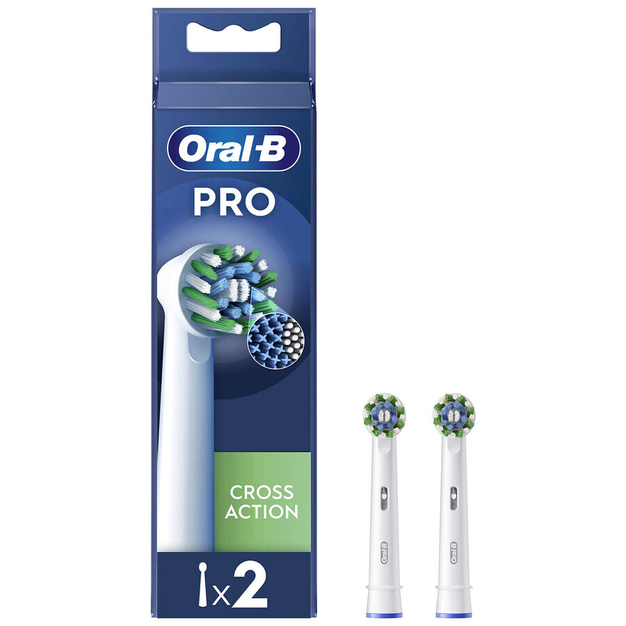 Oral-B Pro Cross Action, puntas de recambio para el cepillo eléctrico Clean Maximiser, 2 piezas