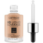 Catrice HD Liquid Coverage Foundation 24H, base de maquillaje líquida, 040 Warm Beige, 30 ml + corrector líquido, 015 Honey, 5 ml + lápiz de cejas de regalo