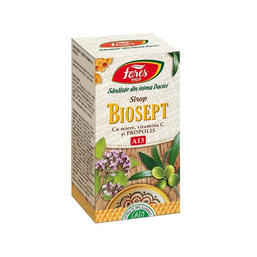 Biosept sirop miere și propolis, A13, 100 ml, Fares