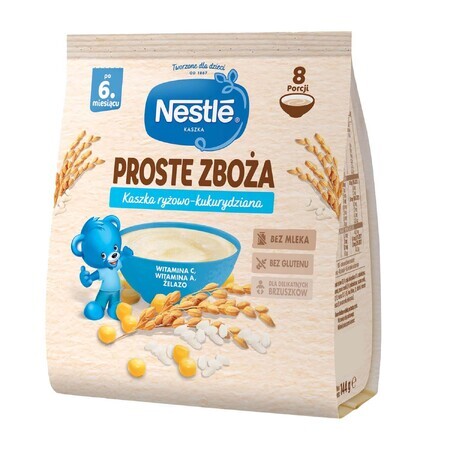 Nestle Proste Zboża Gachas de arroz con maíz, sin leche, después de 6 meses, 144 g