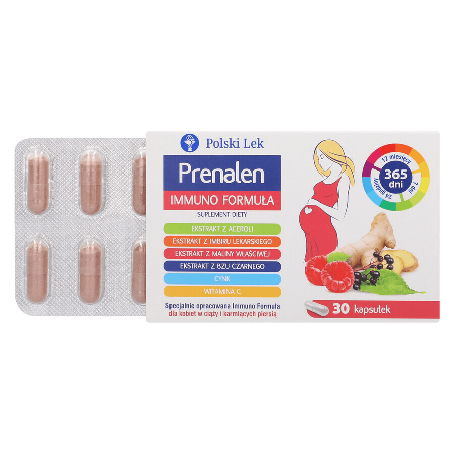 Prenalen Immuno Formula set, para mujeres embarazadas y en periodo de lactancia, 2 x 30 cápsulas