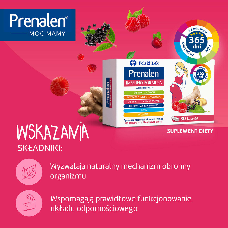 Prenalen Immuno Formula set, para mujeres embarazadas y en periodo de lactancia, 2 x 30 cápsulas